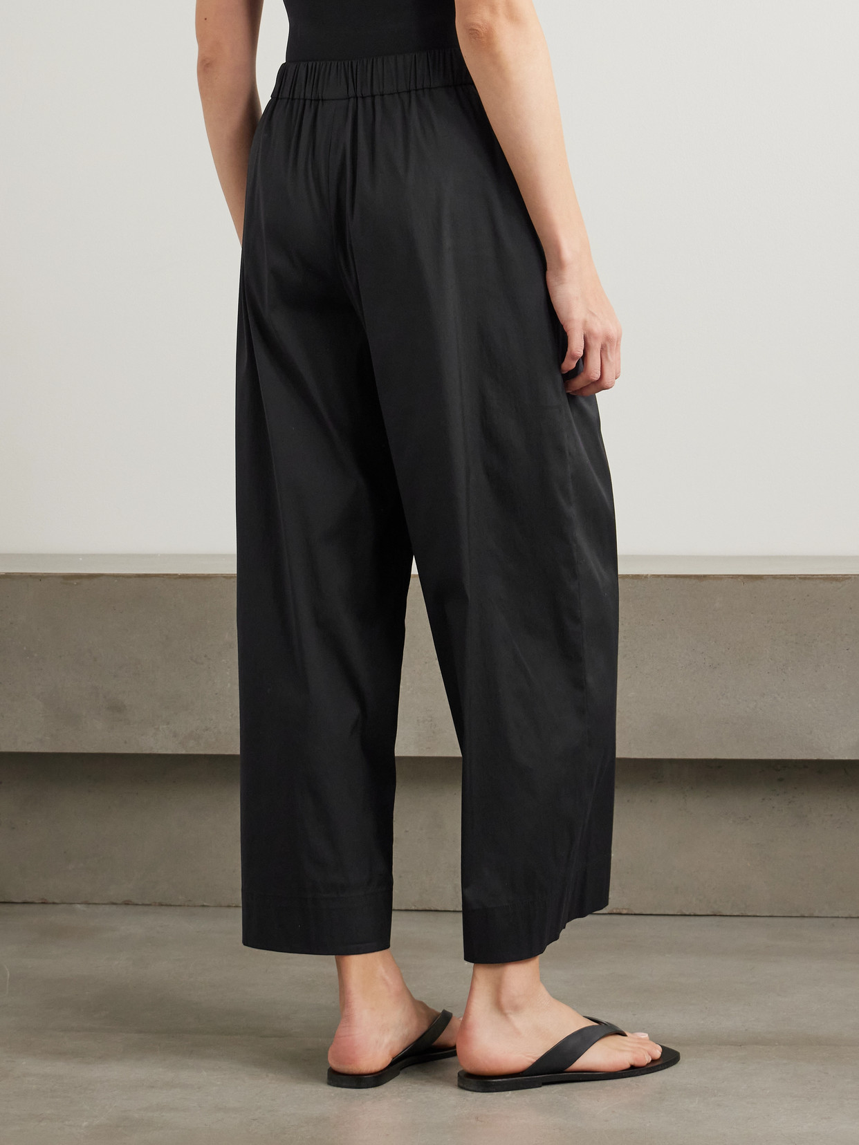 Max Mara Lino Wide Trousers Black In Black