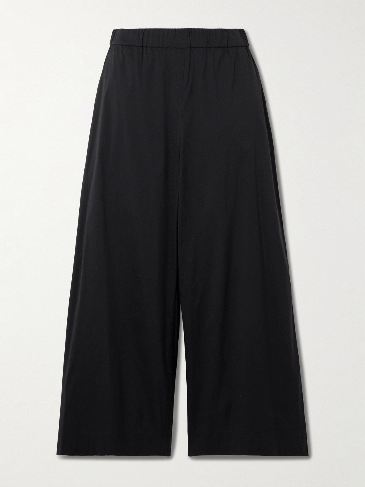 Max Mara - Rio Cotton-blend Poplin Wide-leg Pants - Black