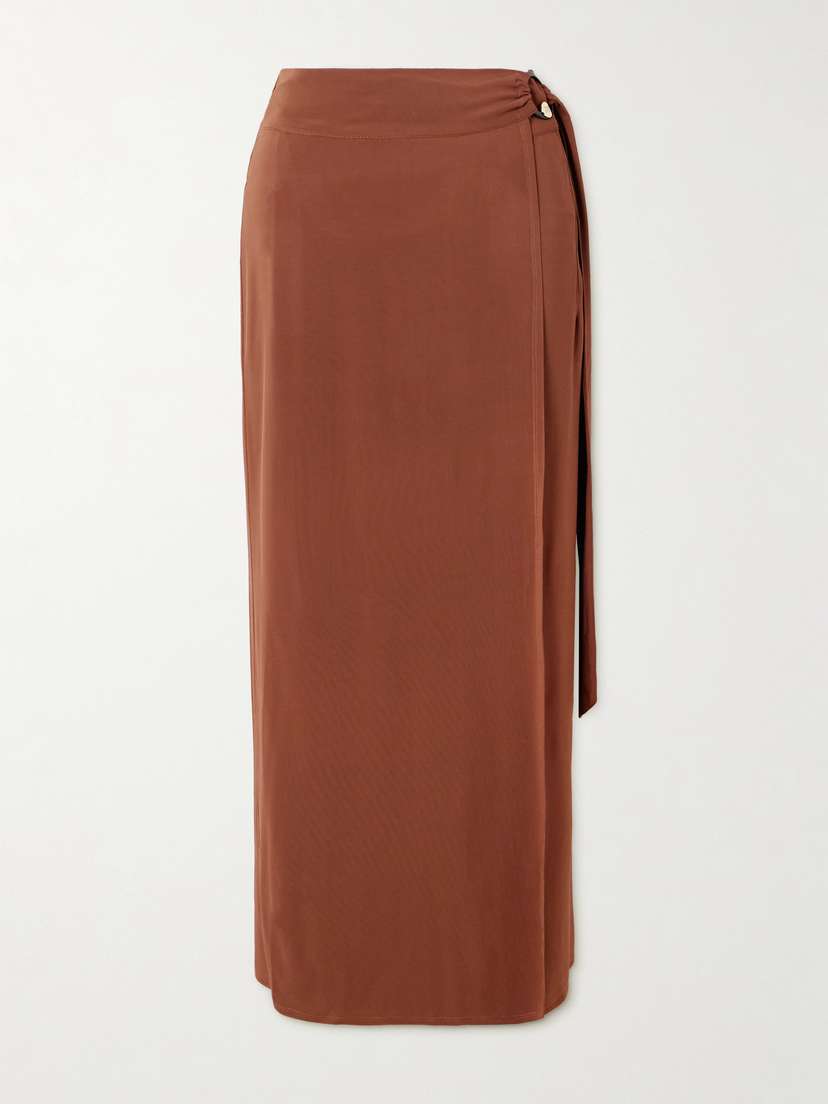 Max Mara Pevera Stretch-jersey Midi Wrap Skirt