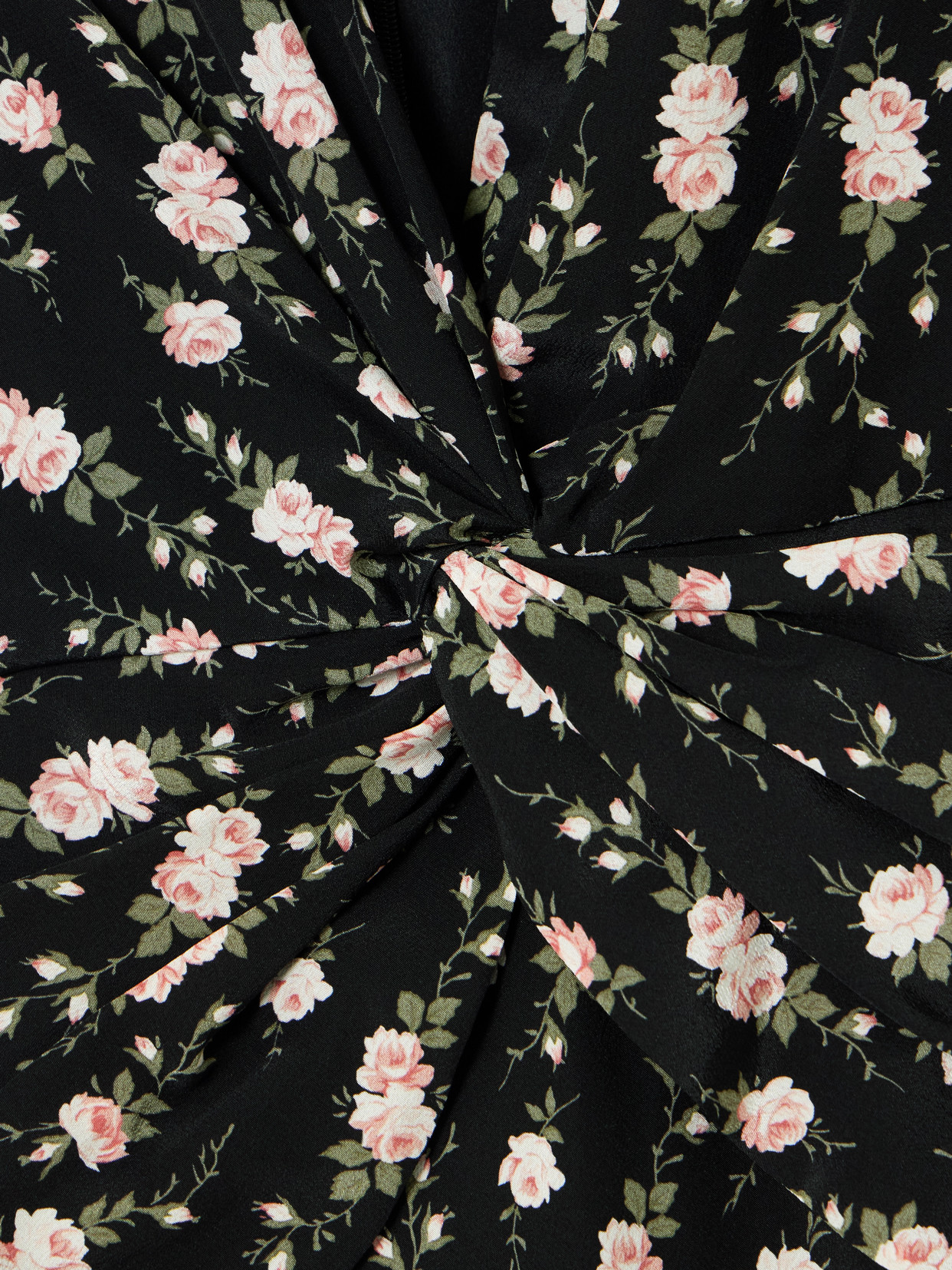 Alessandra Rich Garden Party Bow-detailed Floral-print Silk Crepe De Chine Midi Dress In Black