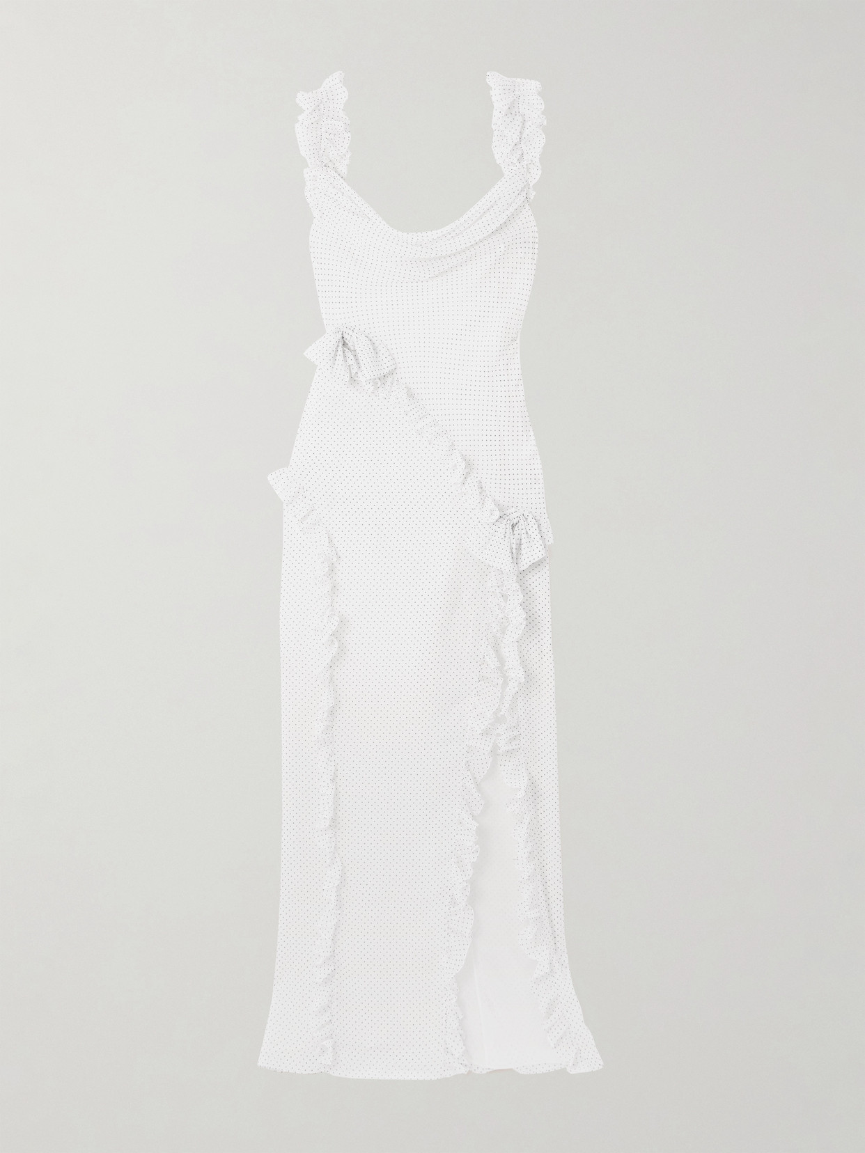 Alessandra Rich Ruffled Polka-dot Silk-chiffon Gown