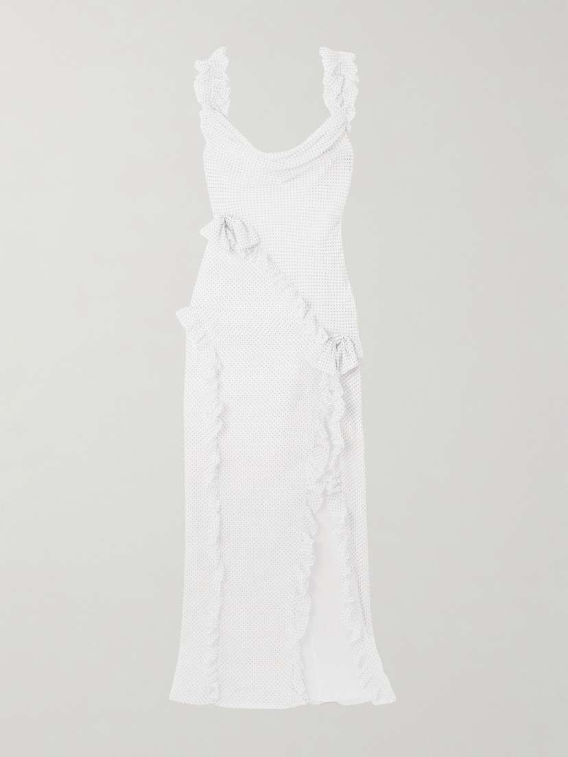 Alessandra Rich Ruffled Polka-dot Silk-chiffon Gown