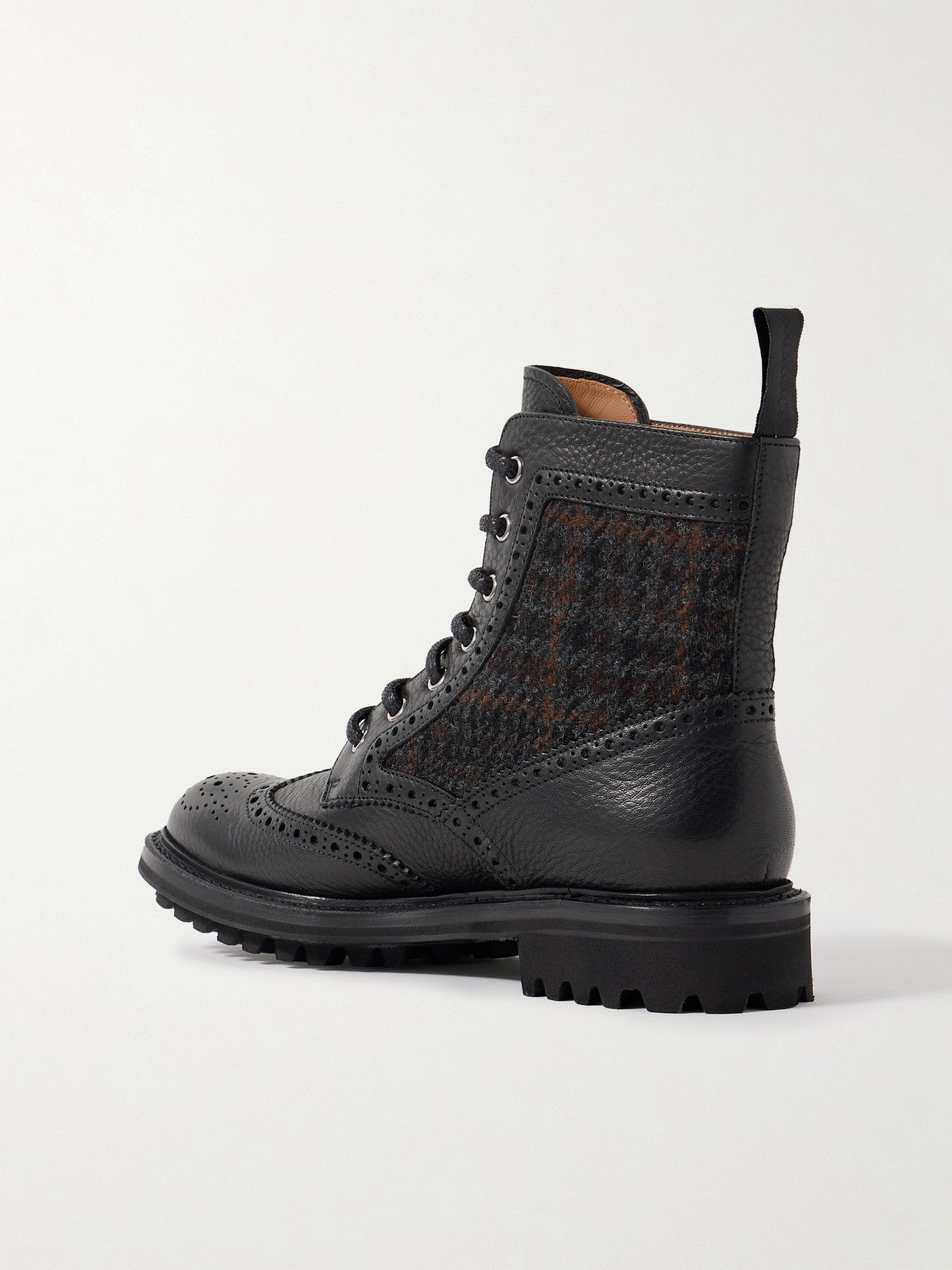 Jacquard-Paneled Ankle Boots
