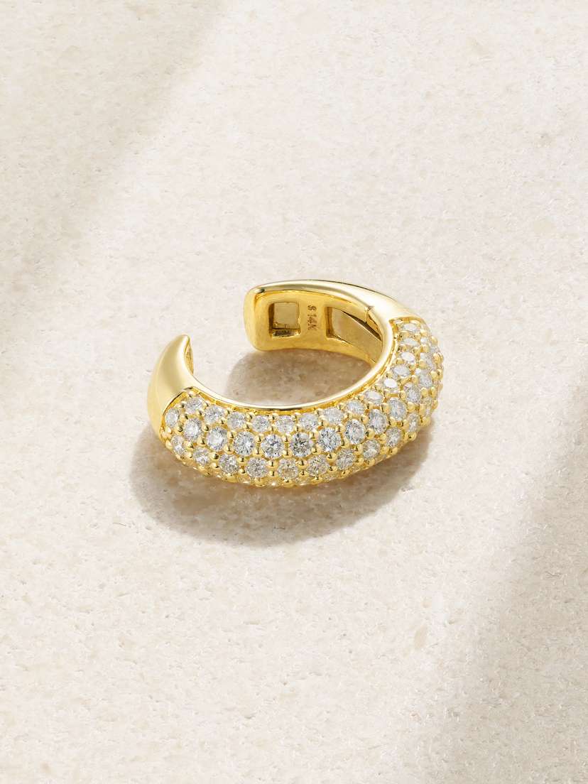 STONE AND STRAND 14-karat Gold Diamond Ear Cuff