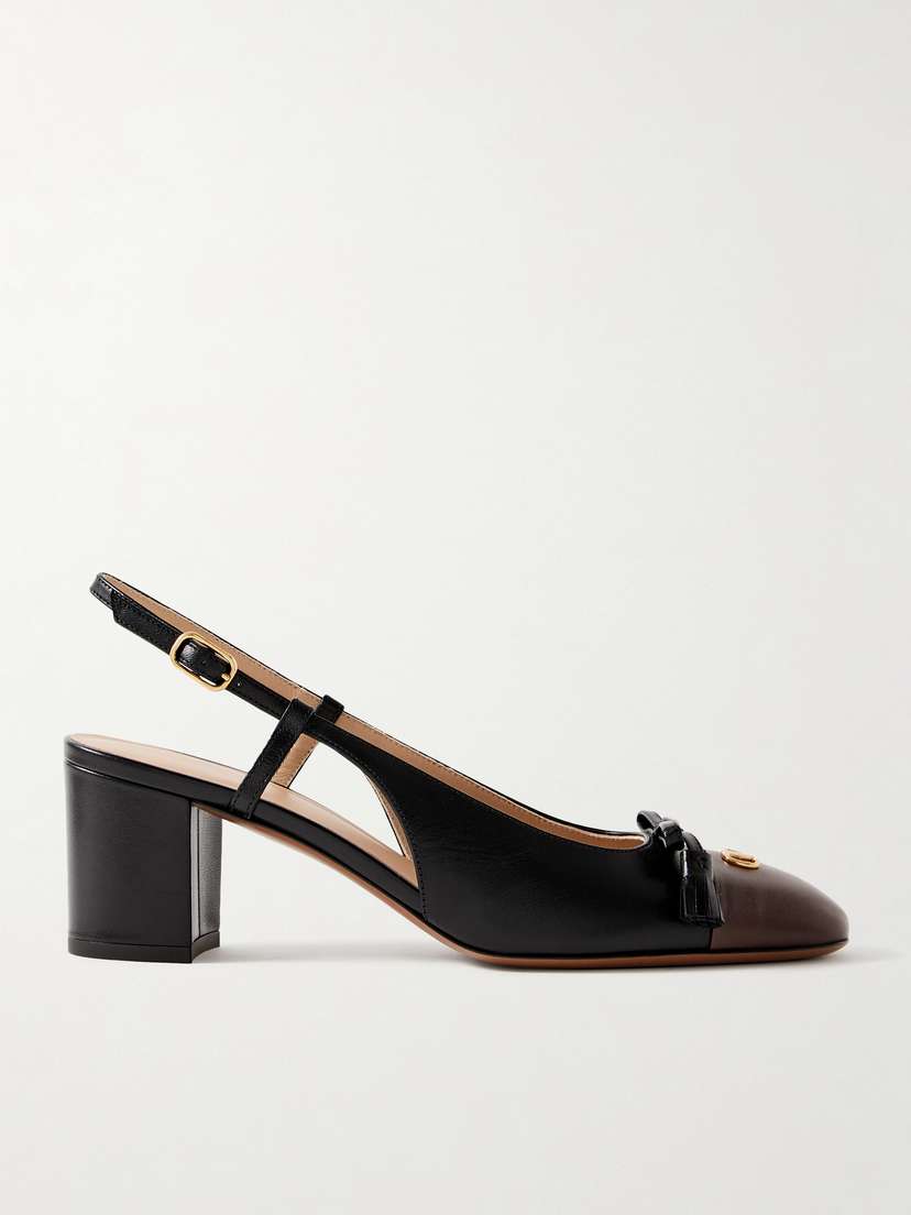 Valentino Garavani Vlogo 65 Tasseled Two-tone Leather Slingback Pumps