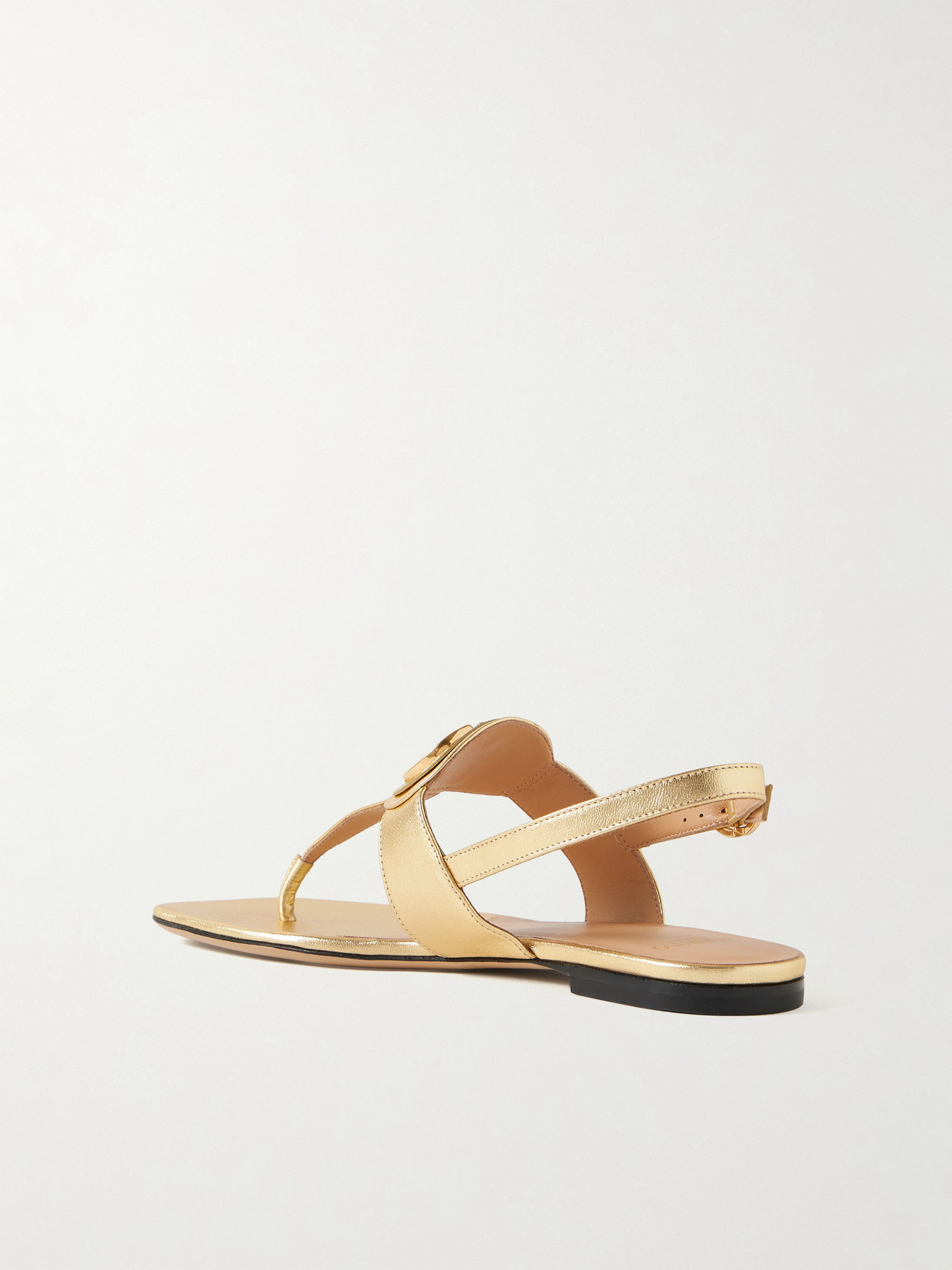 Valentino Vlogo Embellished Metallic Leather Sandals In Multi