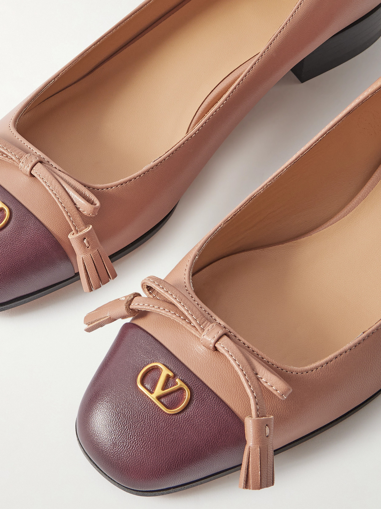 Valentino Ballerina Two-tone Leather Flats
