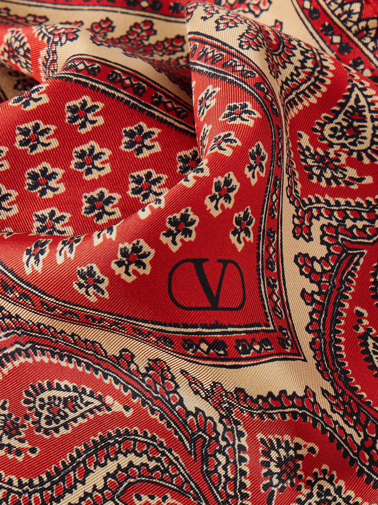 Valentino Printed Silk-twill Scarf