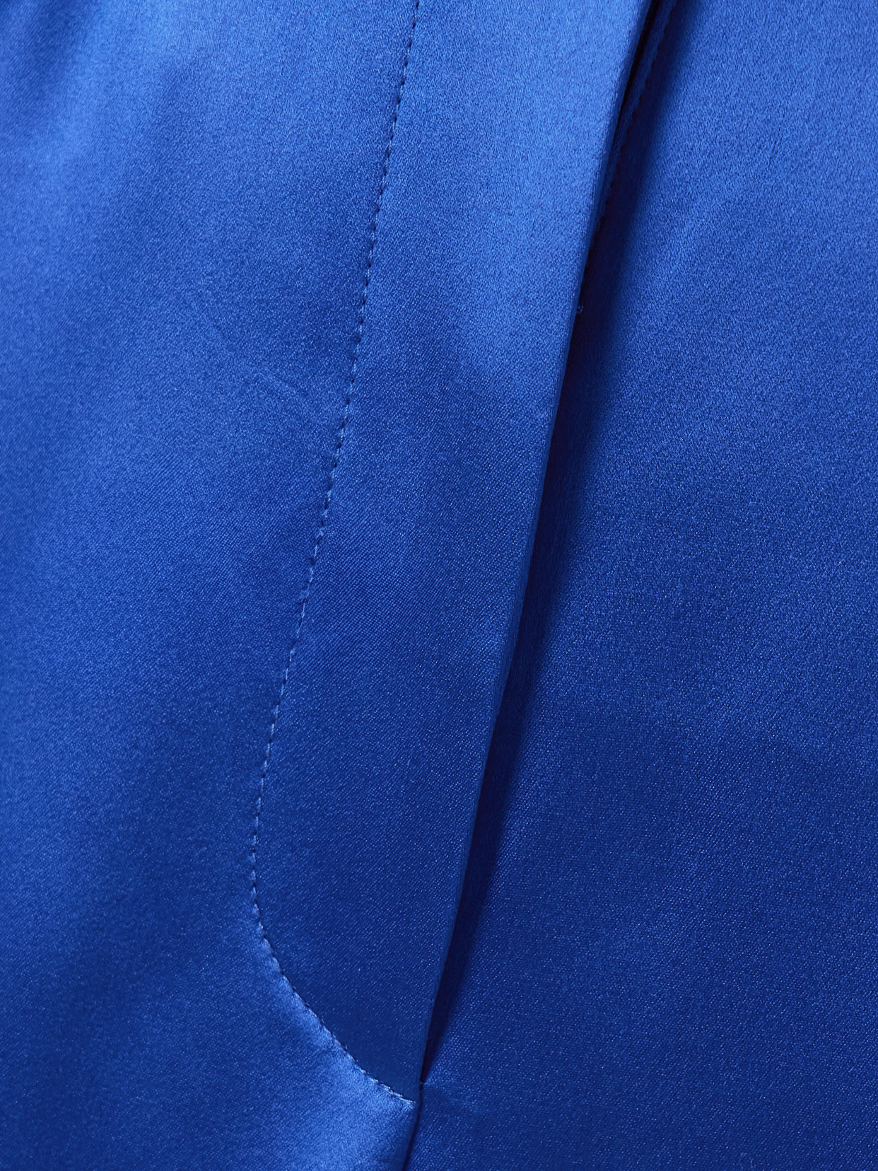 Gabriela Hearst Norman Belted Silk-satin Straight-leg Pants In Blue