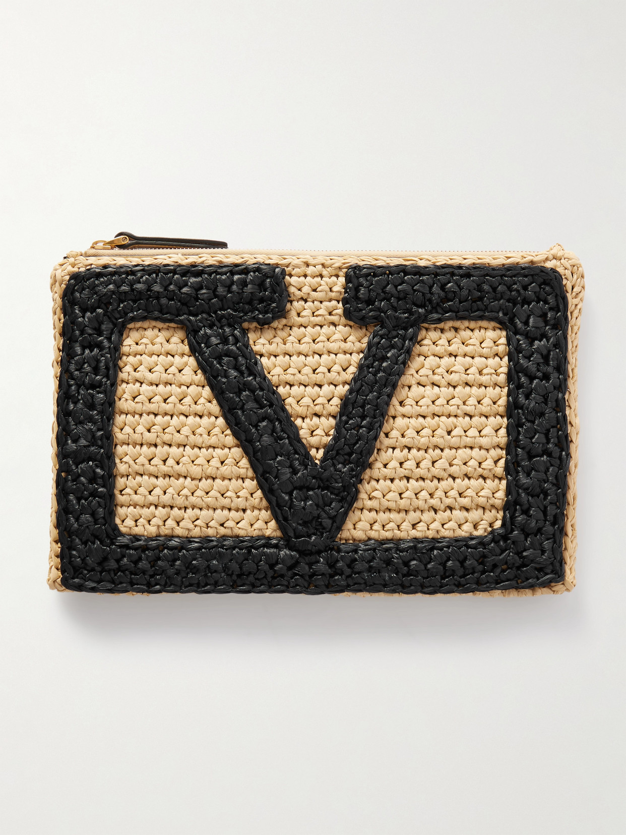 Valentino Garavani Viva Superstar Crocheted Raffia Pouch