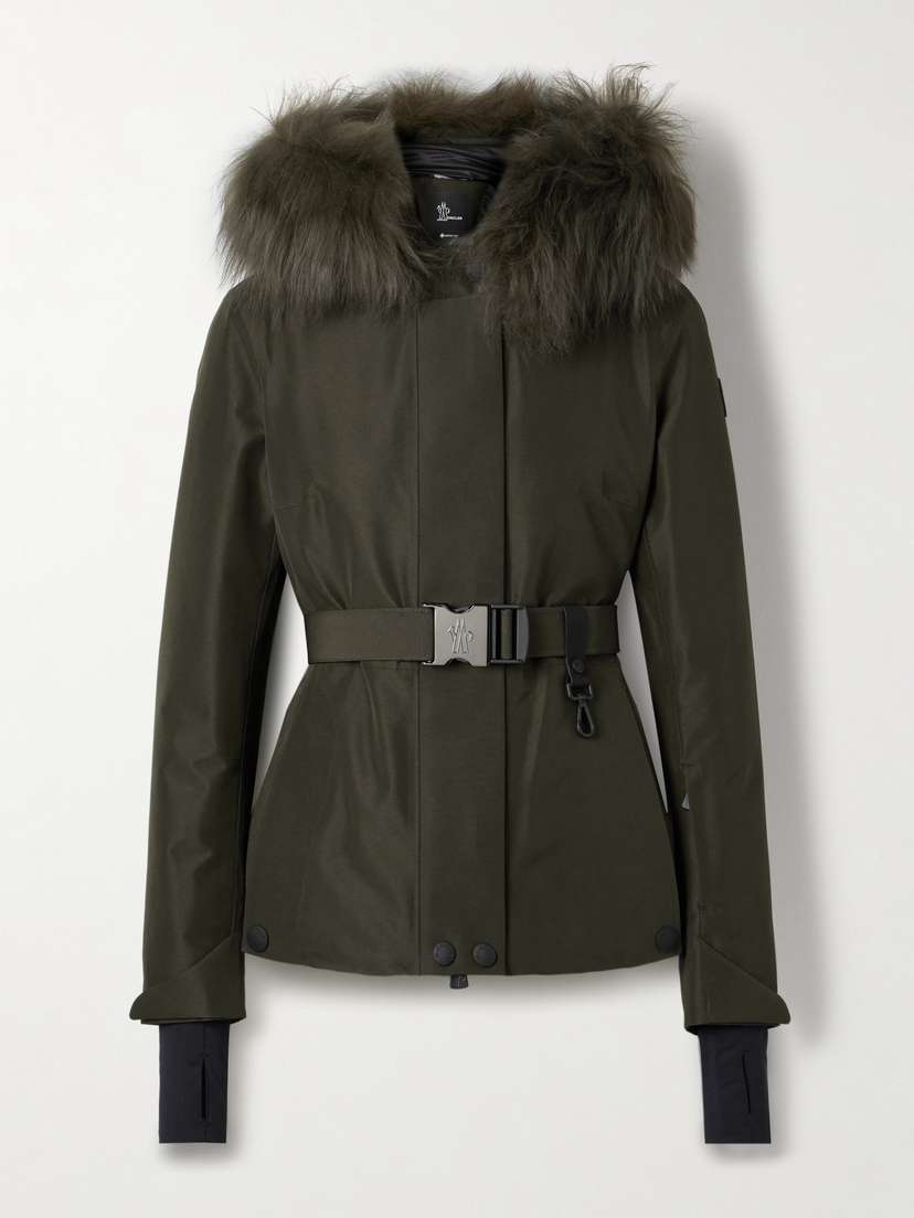 Moncler Grenoble Laplance Shearling-trimmed Belted Gore-tex Down Jacket
