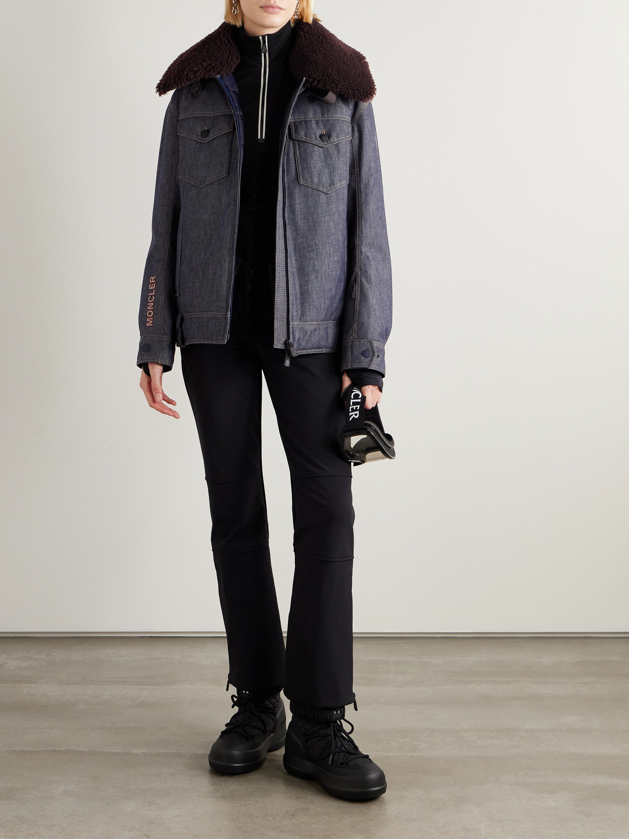 Grenoble - Yunque Shearling-Trimmed Denim Down Jacket