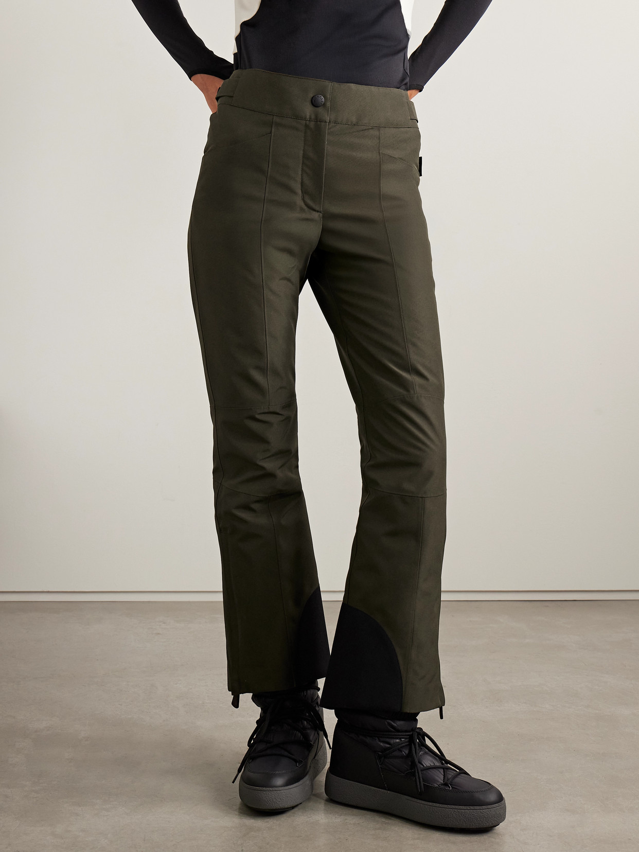 Moncler Bootcut Ski Pants In Green
