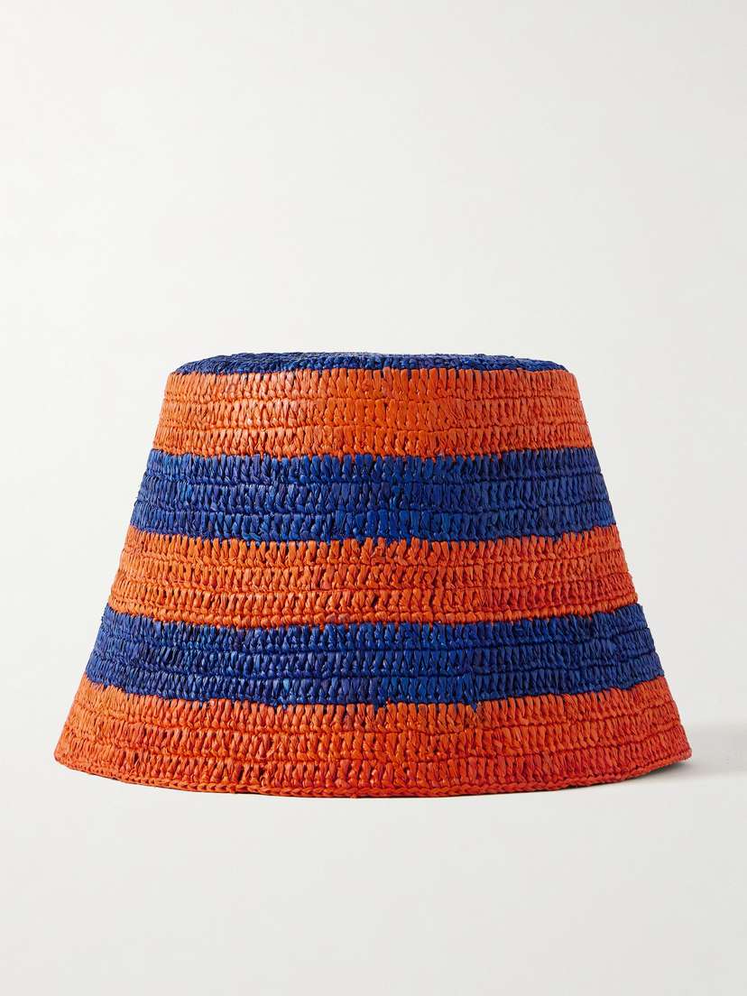 Etro Striped Raffia Bucket Hat