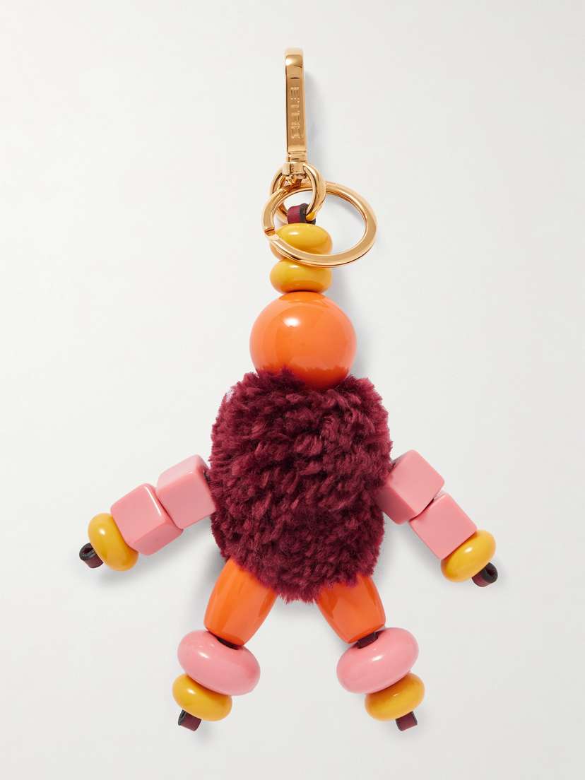 Etro Little Man Wool-blend, Gold-tone And Enamel Bag Charm