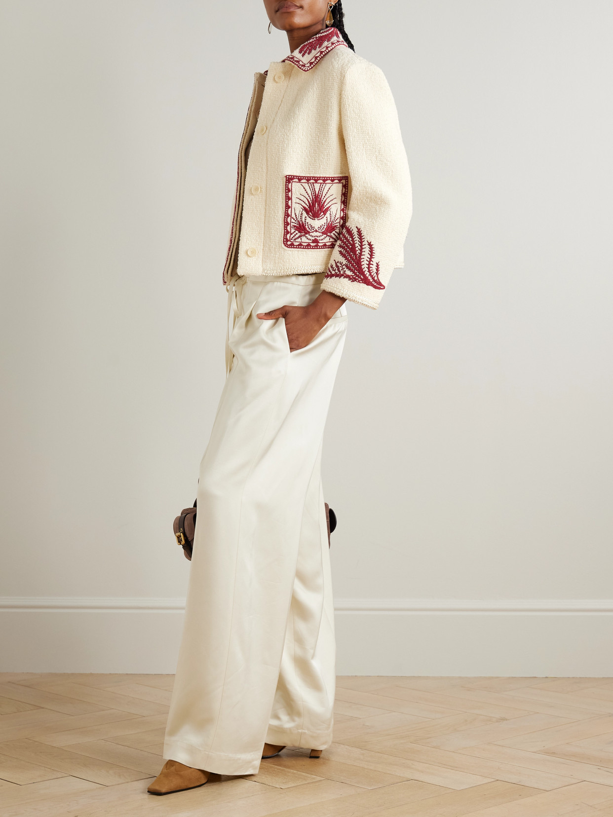 Etro Bouclé-effect Tweed Jacket In White
