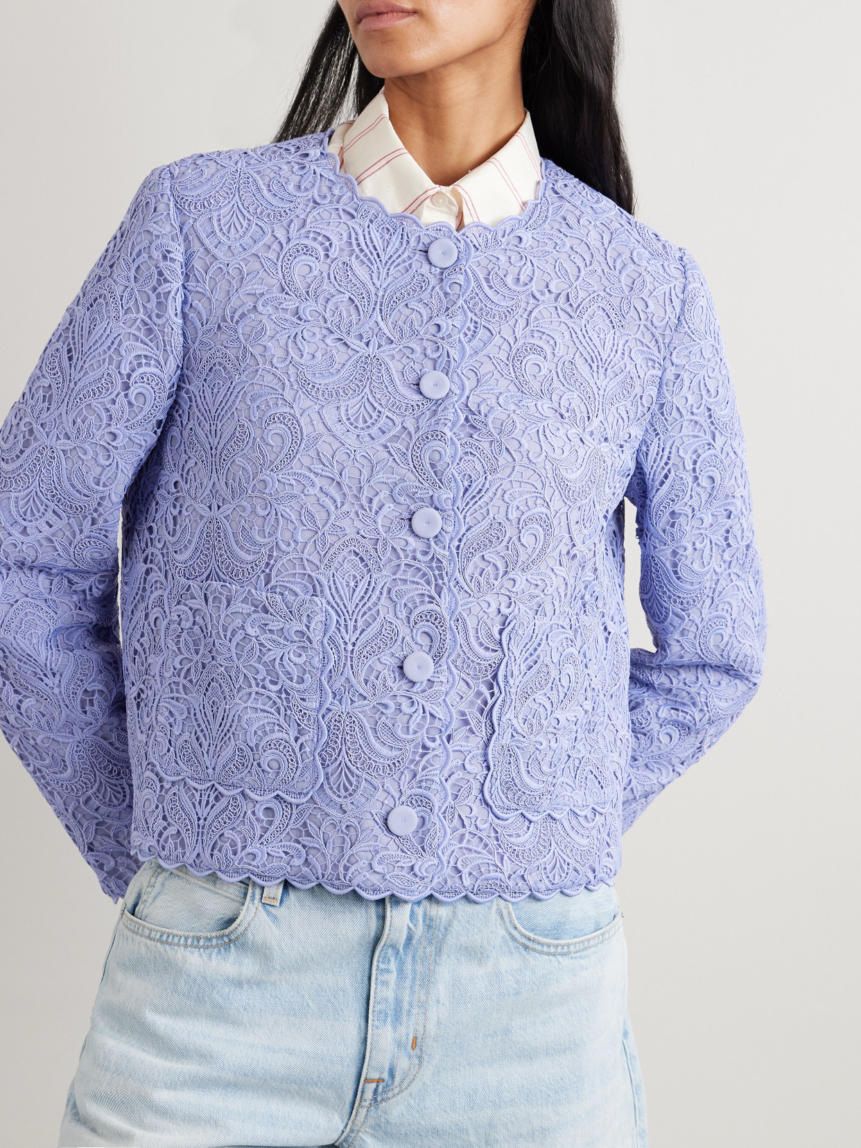 Scalloped Corded Lace Jacket