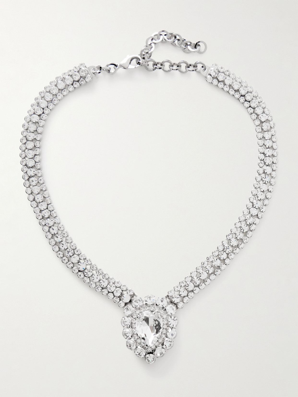 Alessandra Rich Silver-tone Crystal Necklace