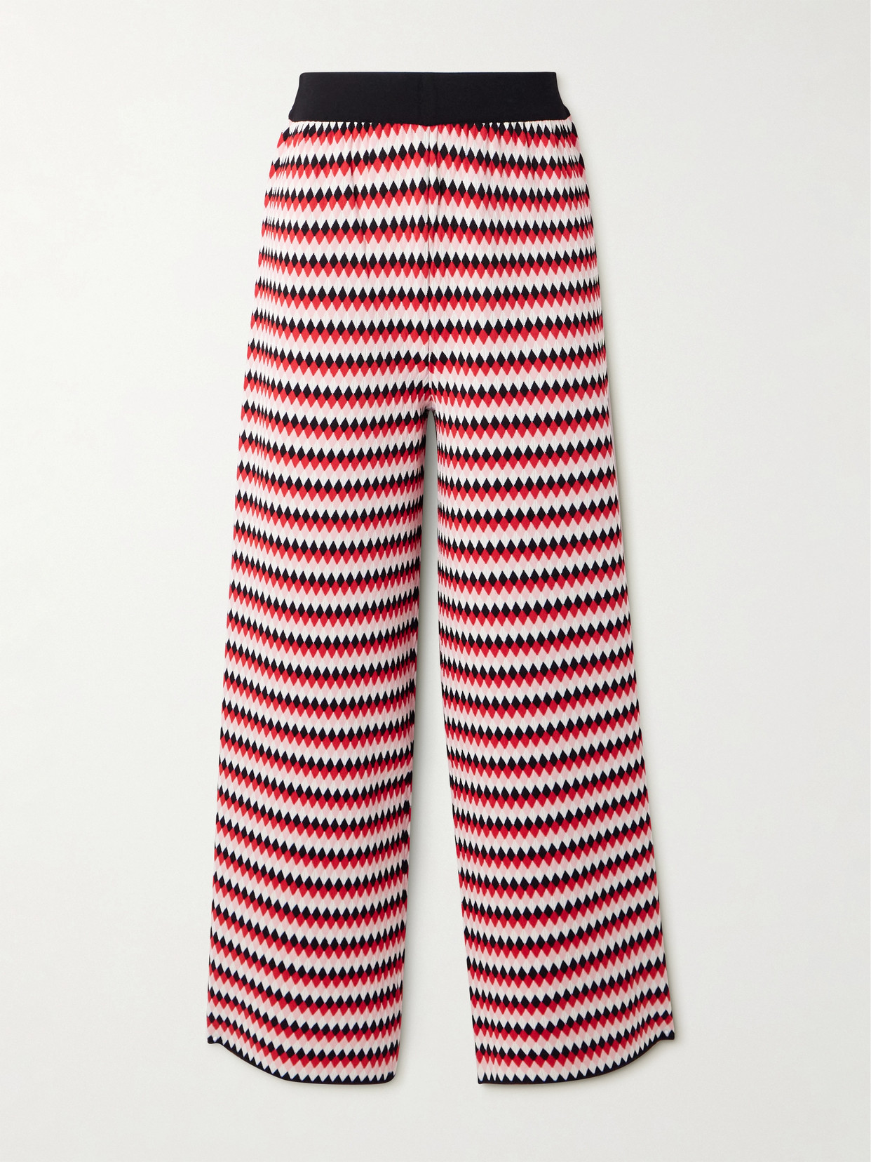 La Doublej Cropped Wide-leg Jacquard-knit Trousers