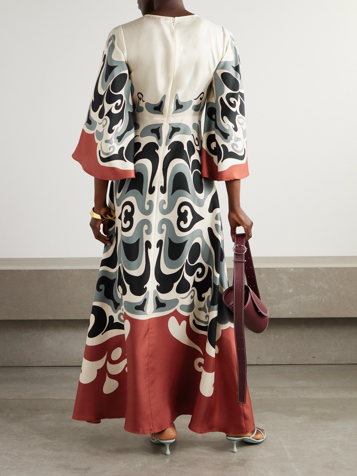 LA DOUBLEJ SILK-TWILL MAXI DRESS 