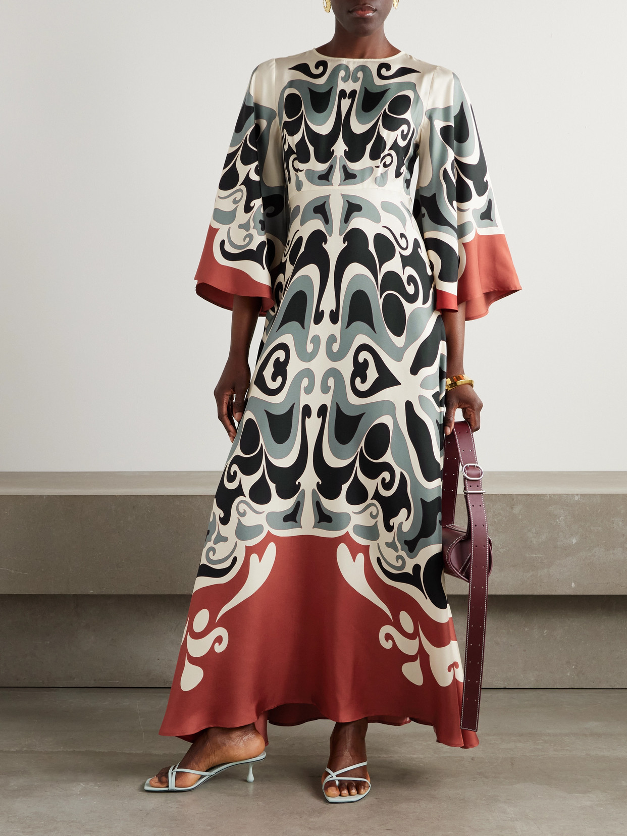 LA DOUBLEJ SILK-TWILL MAXI DRESS 