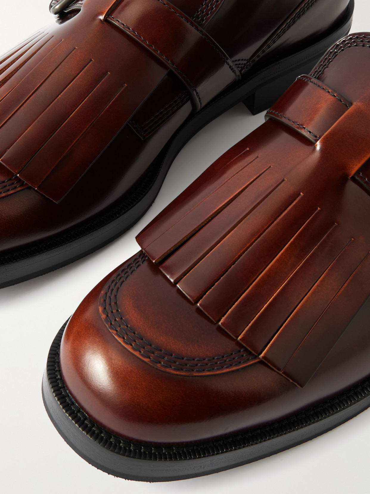 Church's Piper Fringed Glossed-leather Brogues In Brown