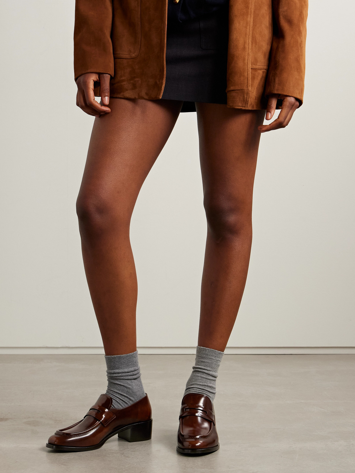 Church's Prudence Glossed-leather Loafers In Brown