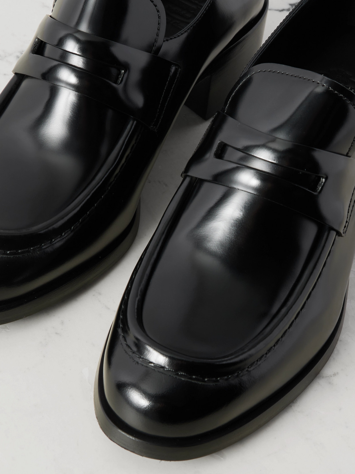 Church's Prudence Glossed-leather Loafers In Black