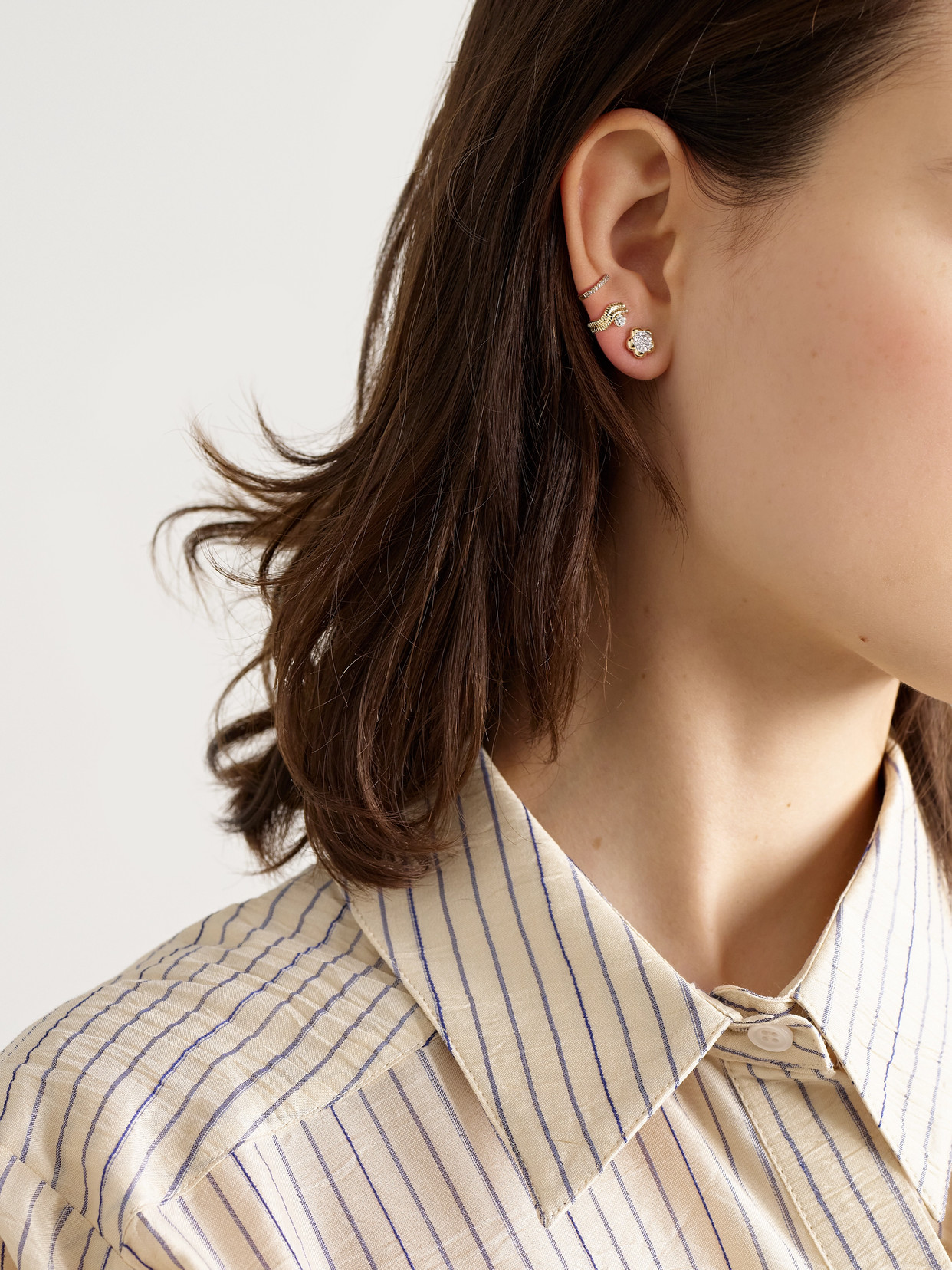 Stone And Strand Freddie 14-karat Gold Diamond Hoop Earrings