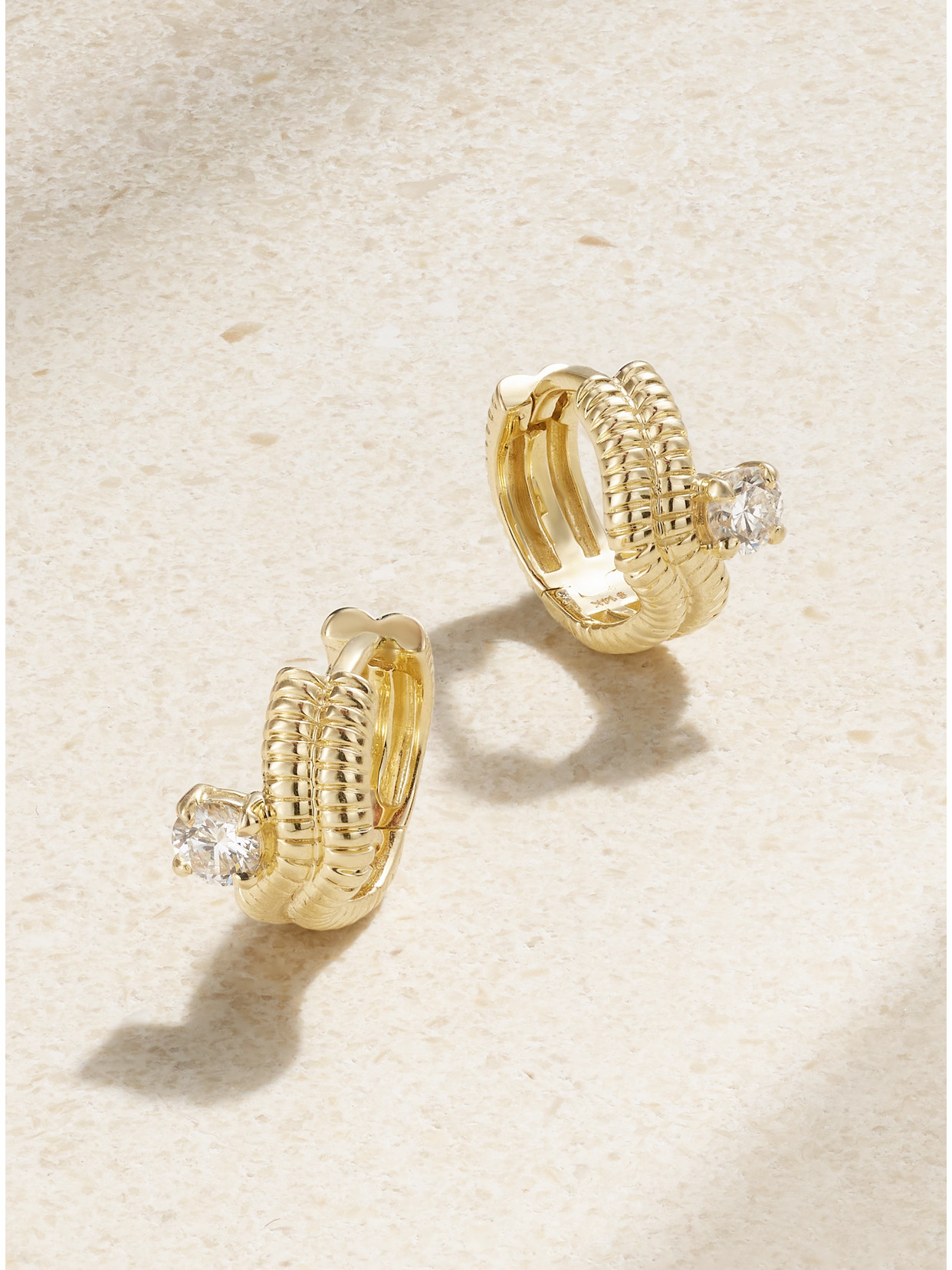 Stone And Strand Freddie 14-karat Gold Diamond Hoop Earrings