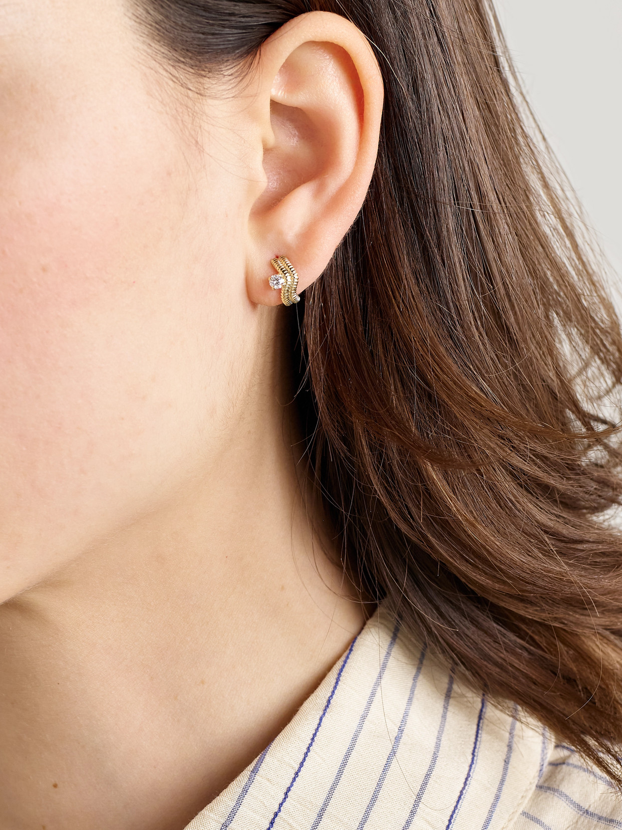 Stone And Strand Freddie 14-karat Gold Diamond Hoop Earrings