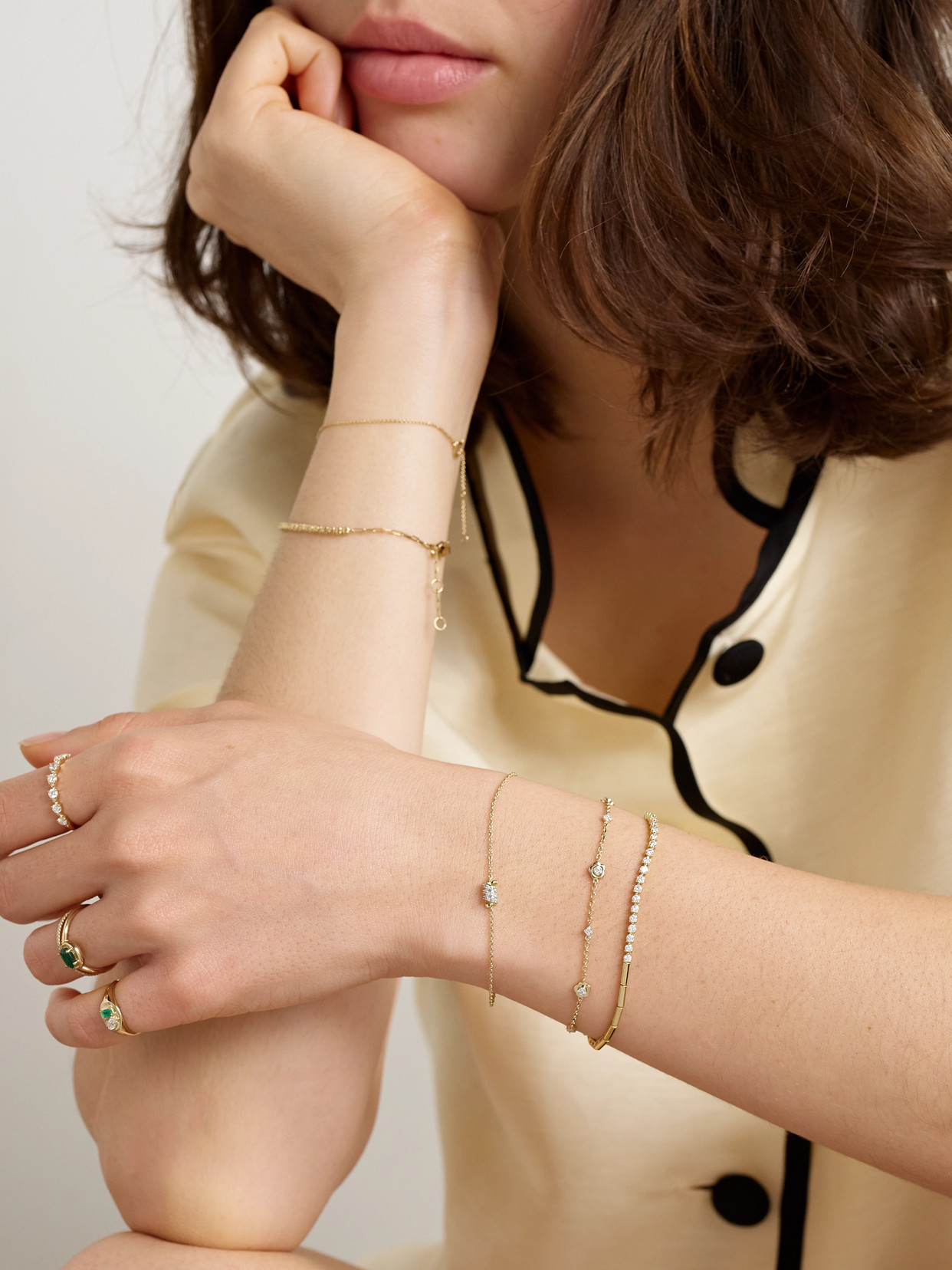 Shop Stone And Strand Crosby 14-karat Gold Diamond Bracelet