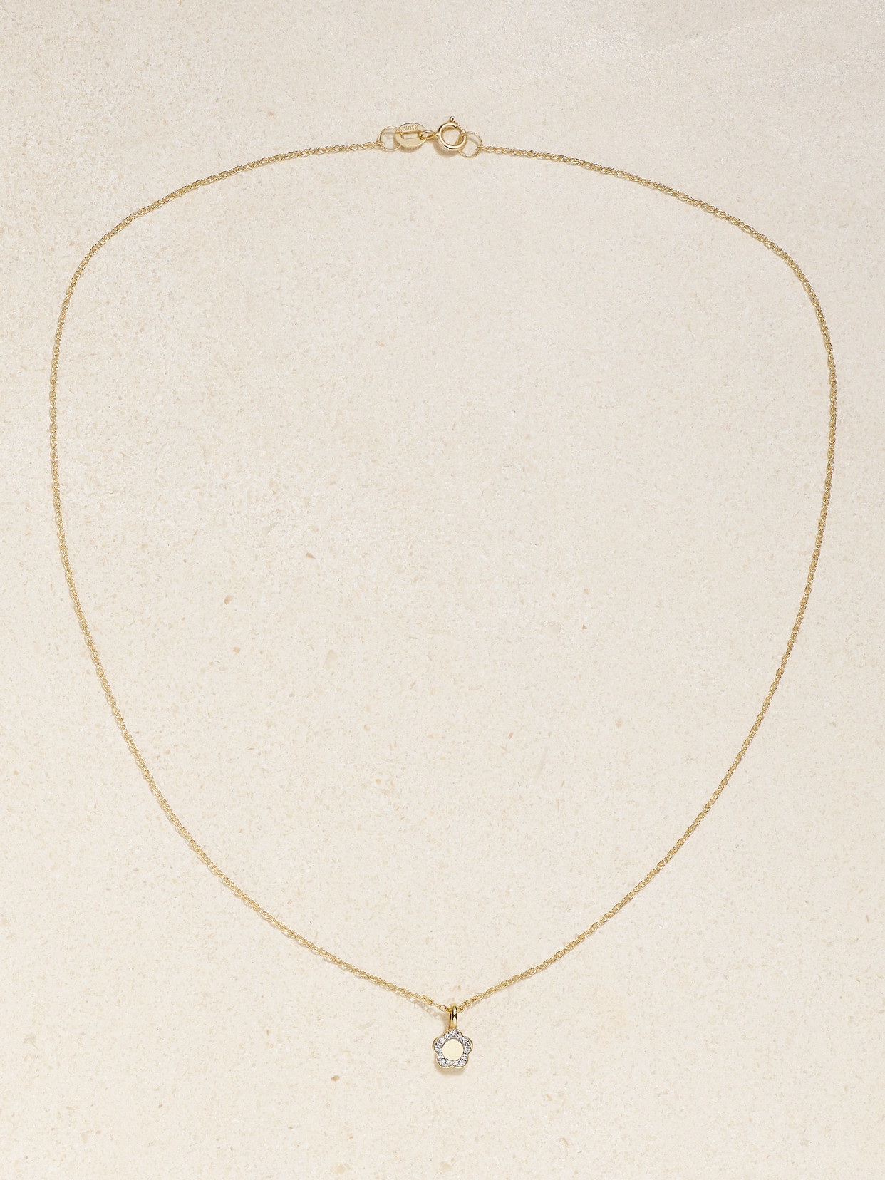 Stone And Strand Flora Mini 14-karat Gold Diamond Necklace
