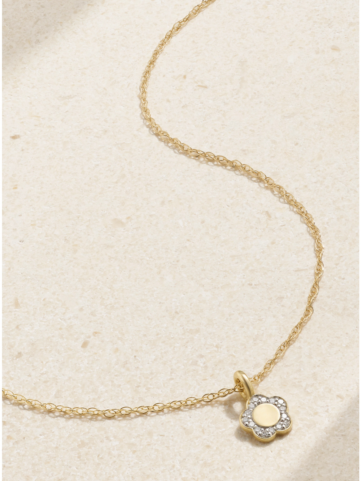 Stone And Strand Flora Mini 14-karat Gold Diamond Necklace