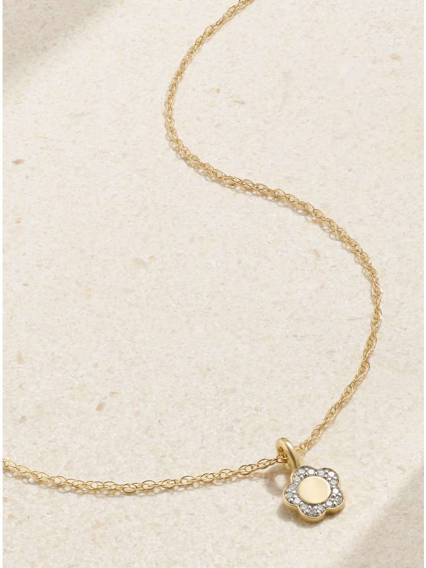 STONE AND STRAND Flora Mini 14-karat Gold Diamond Necklace