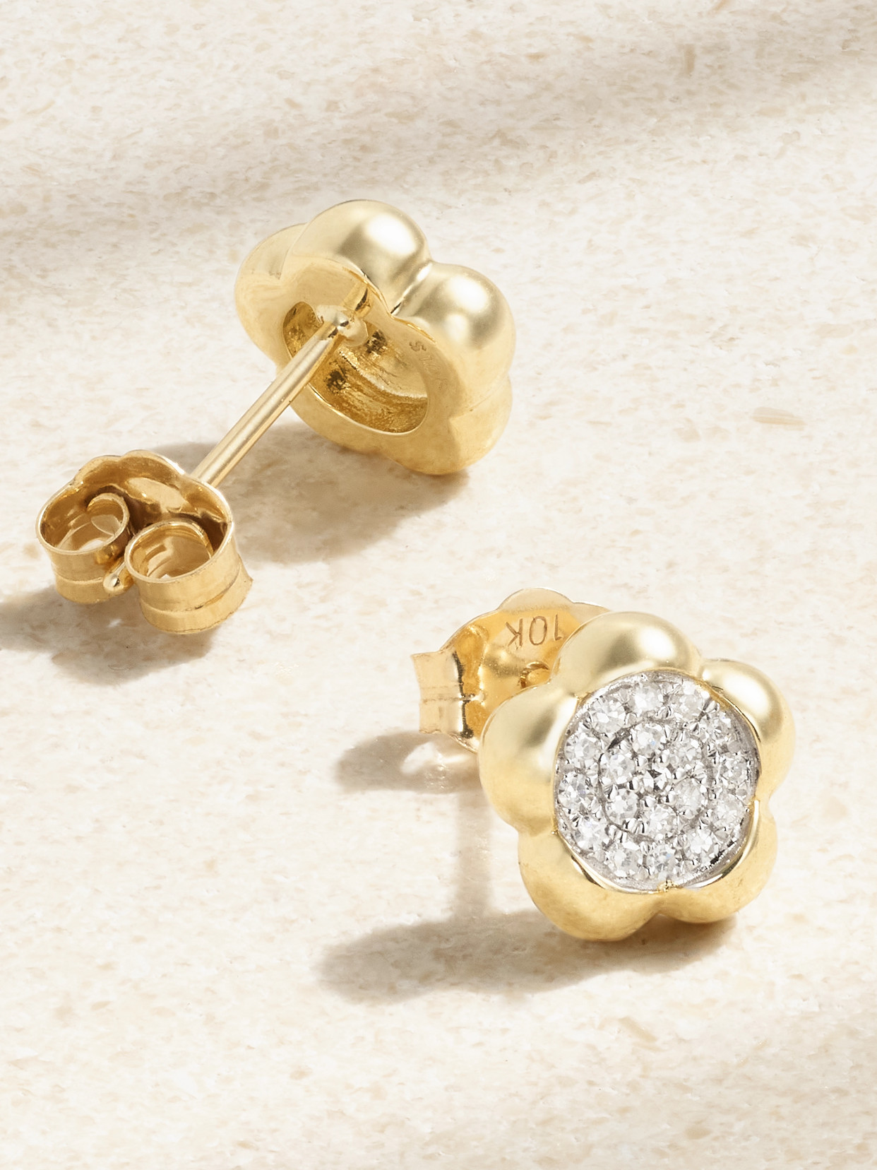 Shop Stone And Strand Crosby 10-karat Gold Diamond Earrings