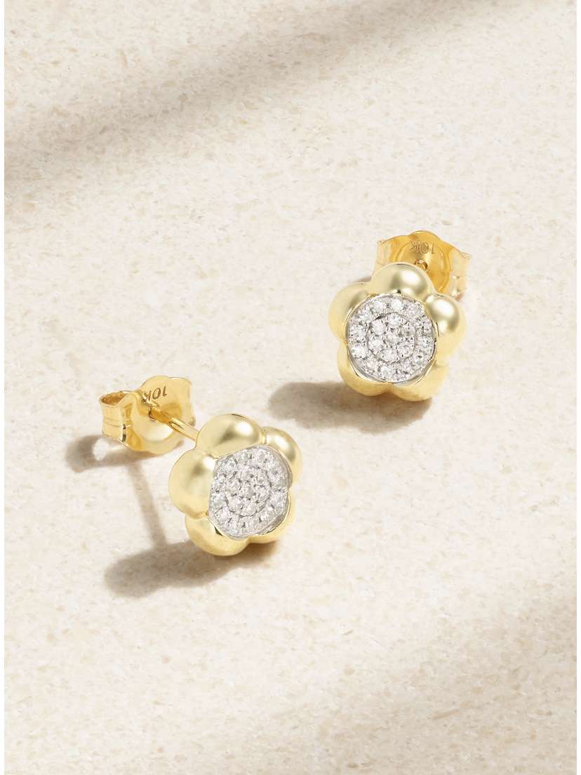 STONE AND STRAND Crosby 10-karat Gold Diamond Earrings