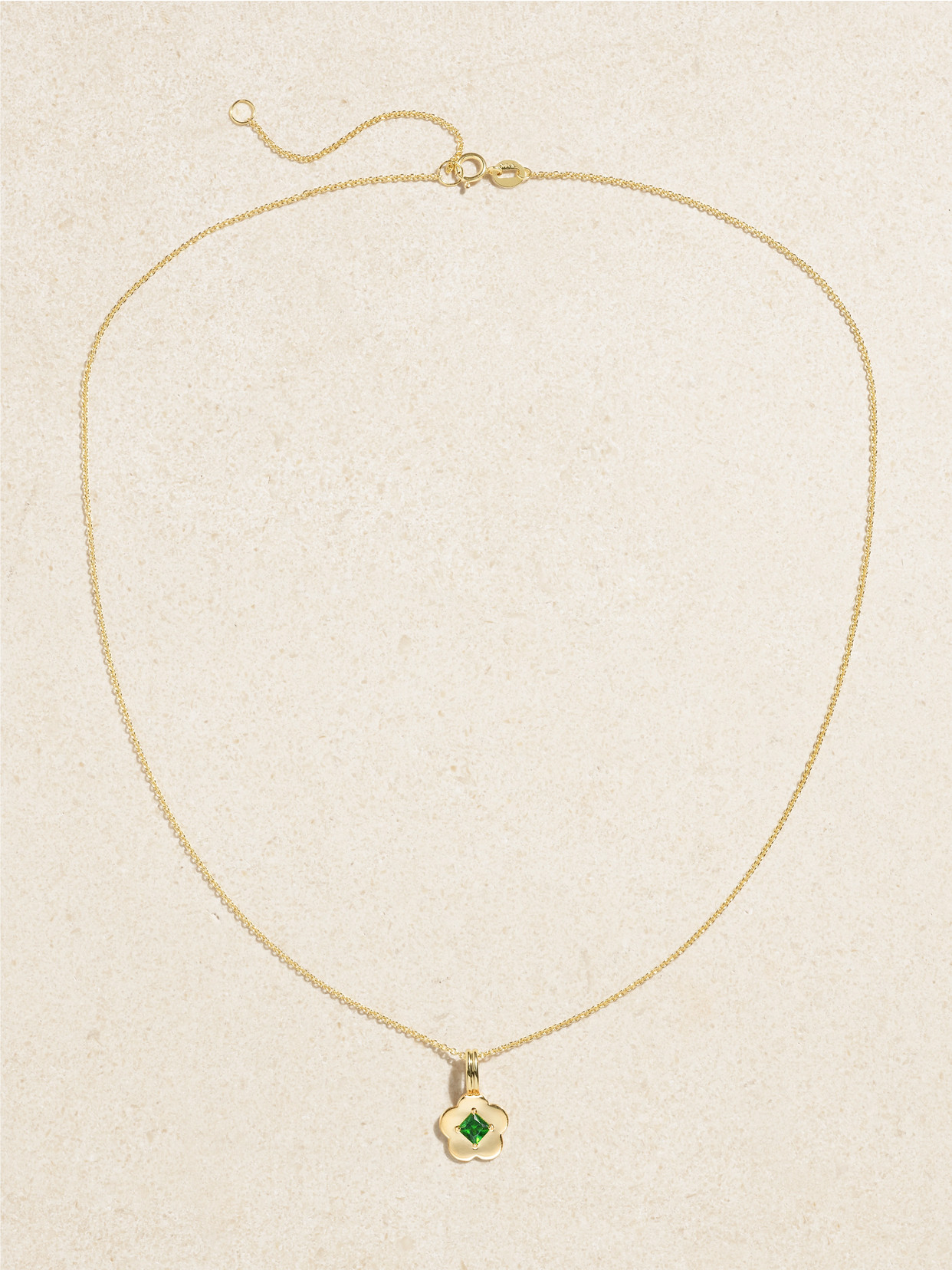 Shop Stone And Strand Flower Child 14-karat Gold Chrome Diopside Necklace