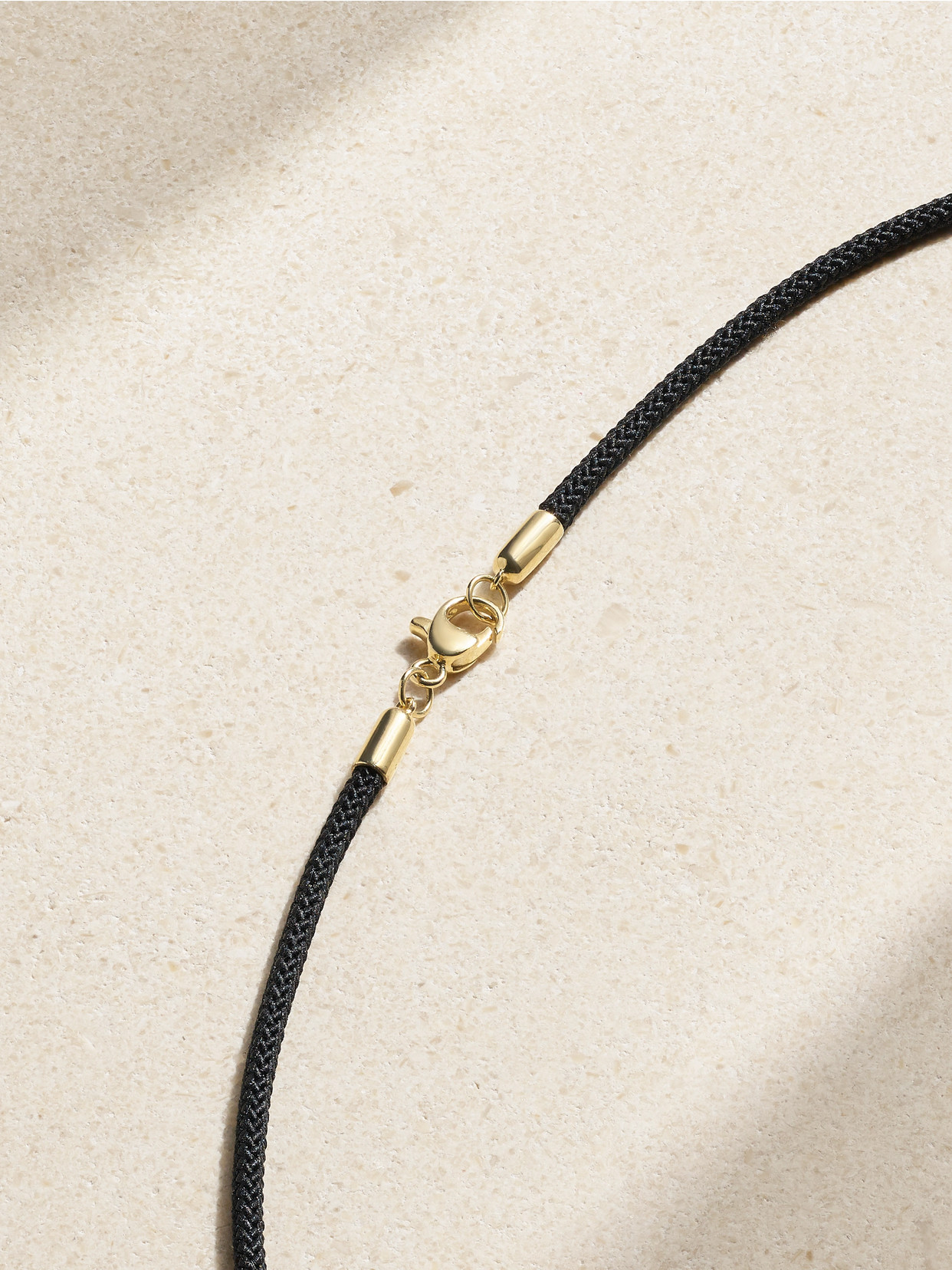 Stone And Strand Crosby 10-karat Gold, Cord And Diamond Choker
