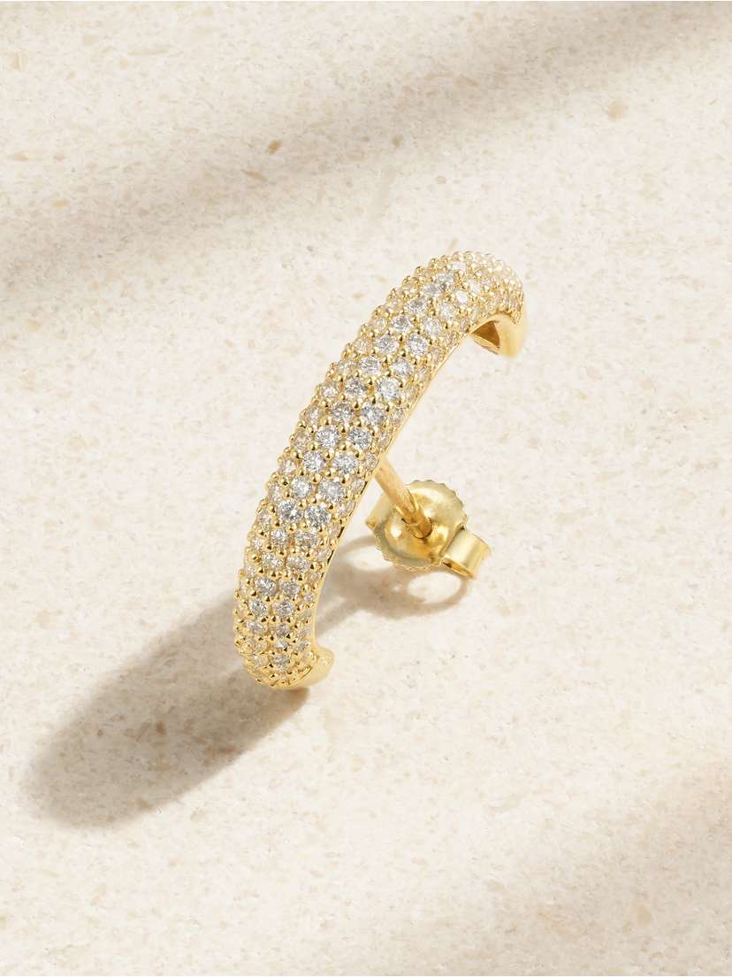 STONE AND STRAND Bold 14-karat Gold Diamond Single Earring