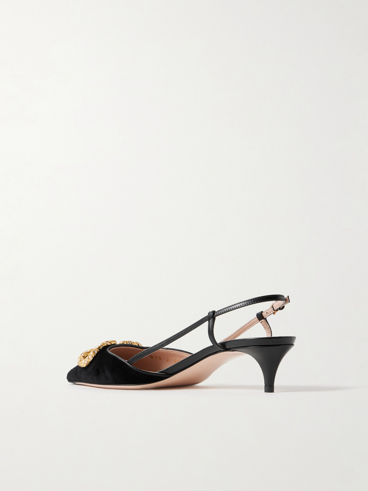 Valentino Crystal Buckle Pointed Toe Stiletto Pumps In Black