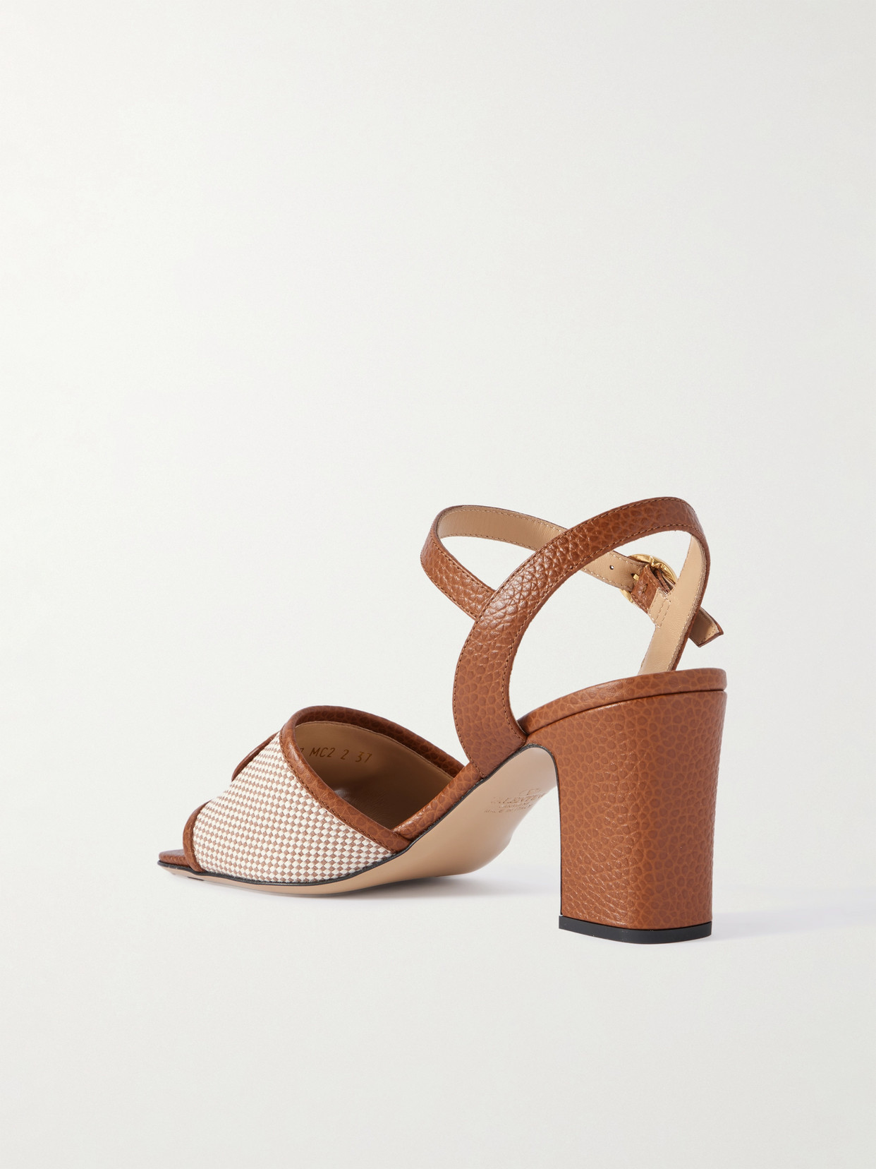Valentino Vlogo 75 Textured-leather And Canvas Sandals In Brown