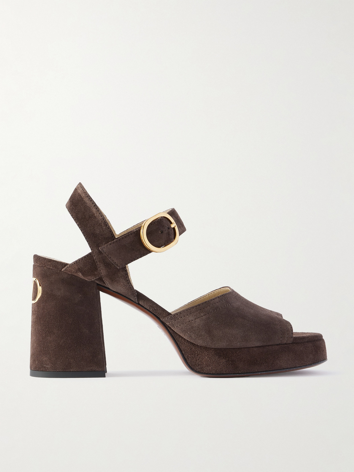 Valentino Plateausandalen Fawcette Vlogo Aus Veloursleder In Brown