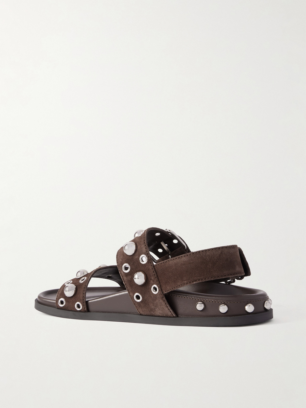 Valentino Nellcôte 20 Studded Eyelet-embellished Leather And Suede Sandals