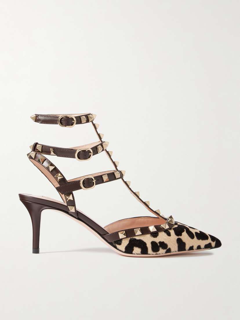 Valentino Garavani Rockstud 65 Leopard-print Calf Hair Pumps