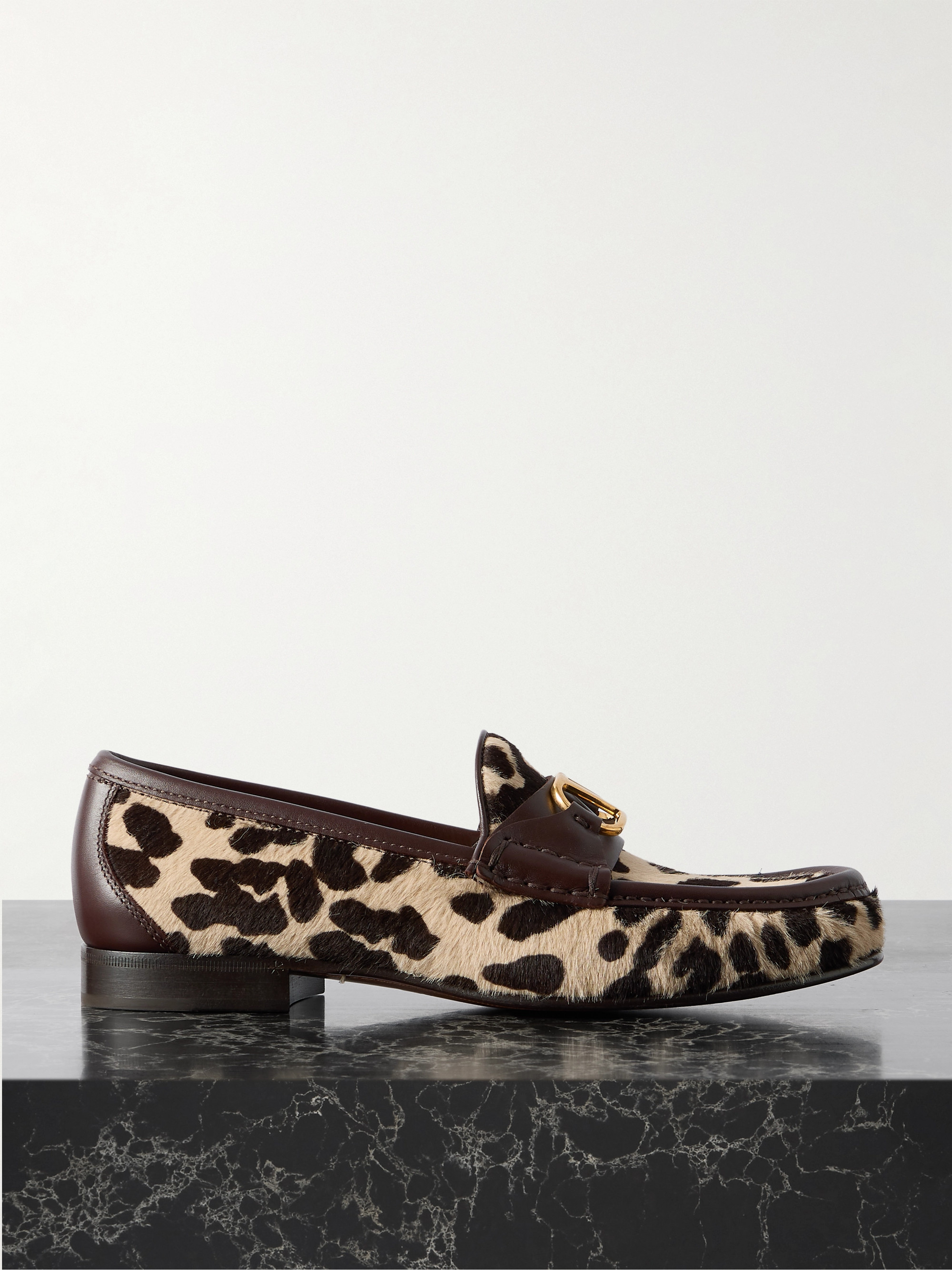 Valentino VLogo Signature 20 leather-trimmed leopard-print calf