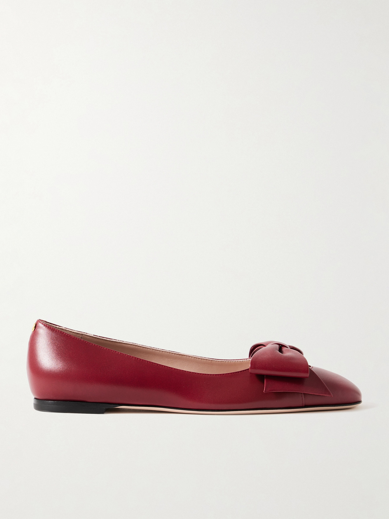 Valentino Garavani Bowow Leather Ballet Flats In Brown