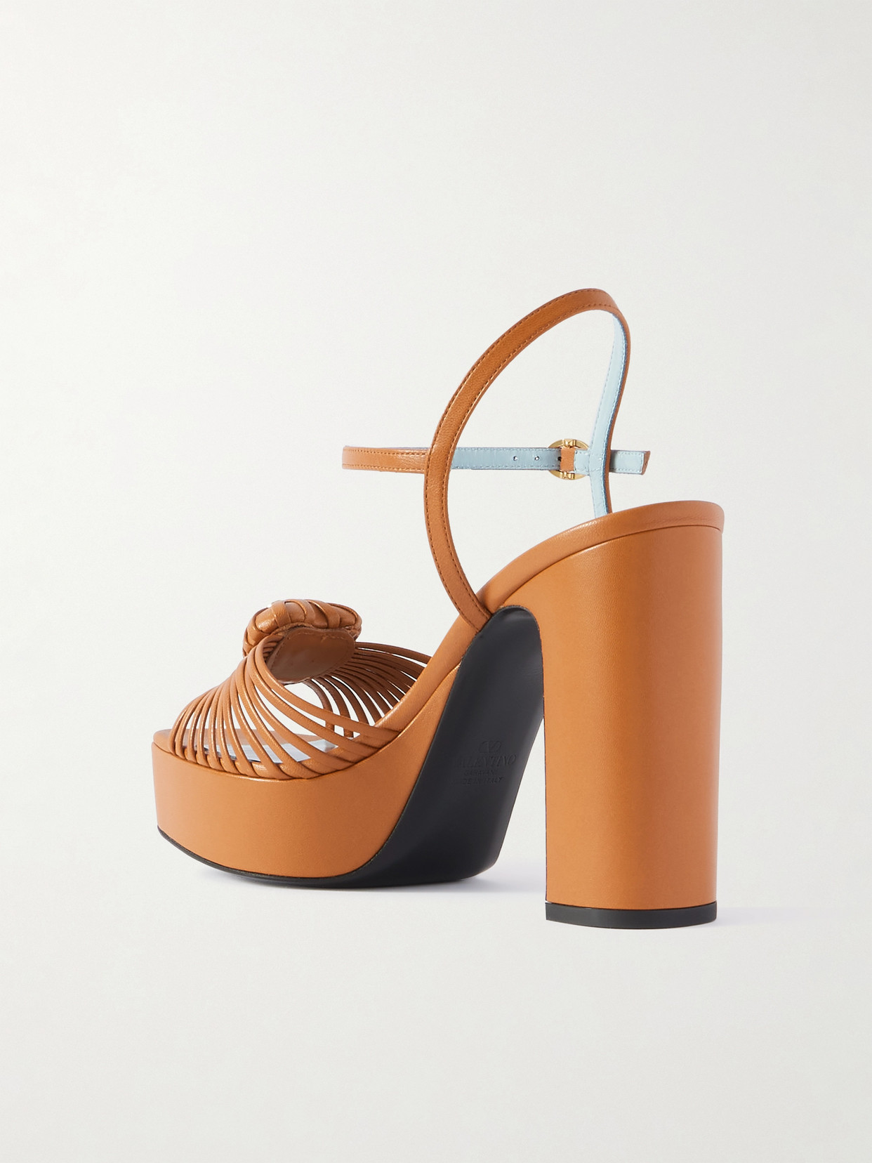 Valentino Garavani Orange Leather Vlogo Signautre Sandals In Multi