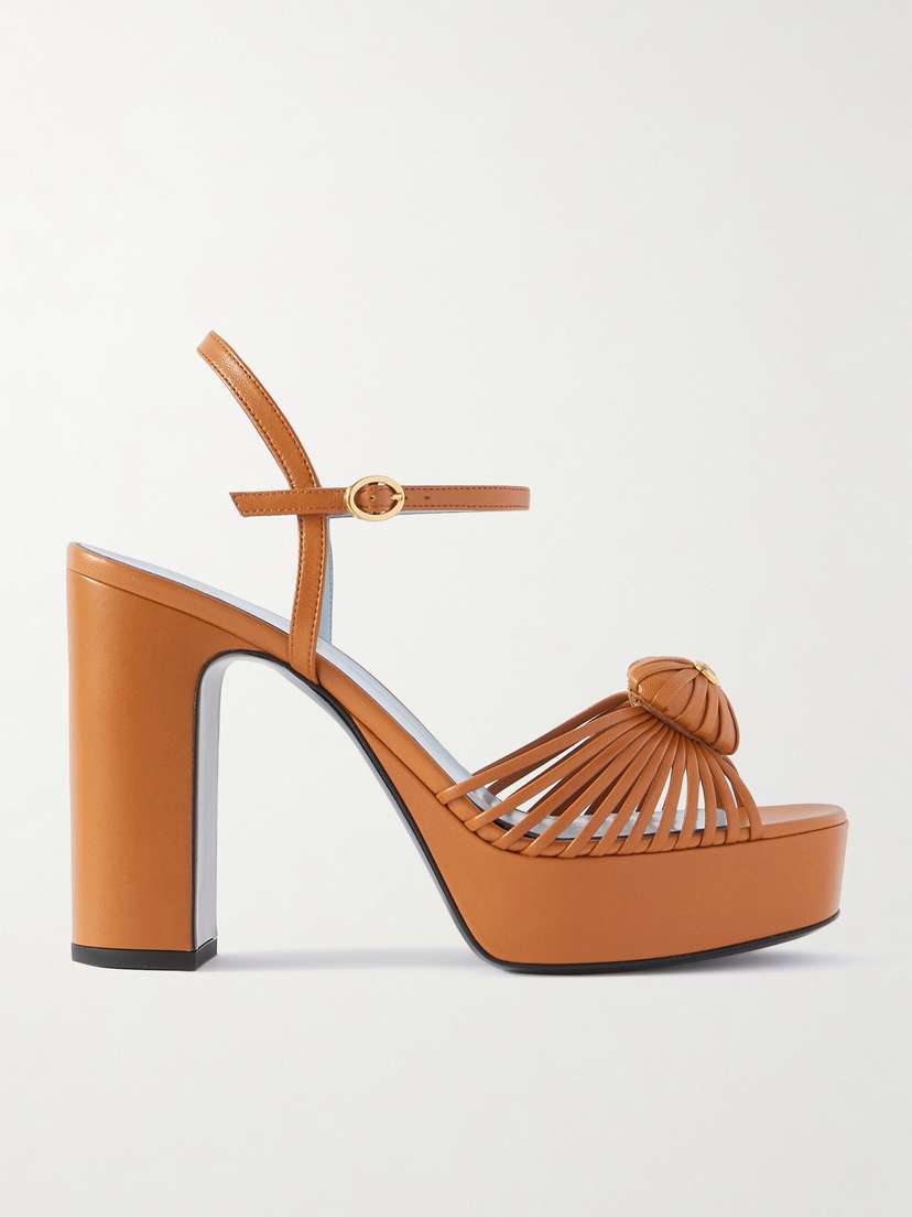Valentino Garavani — Embellished leather platform sandals