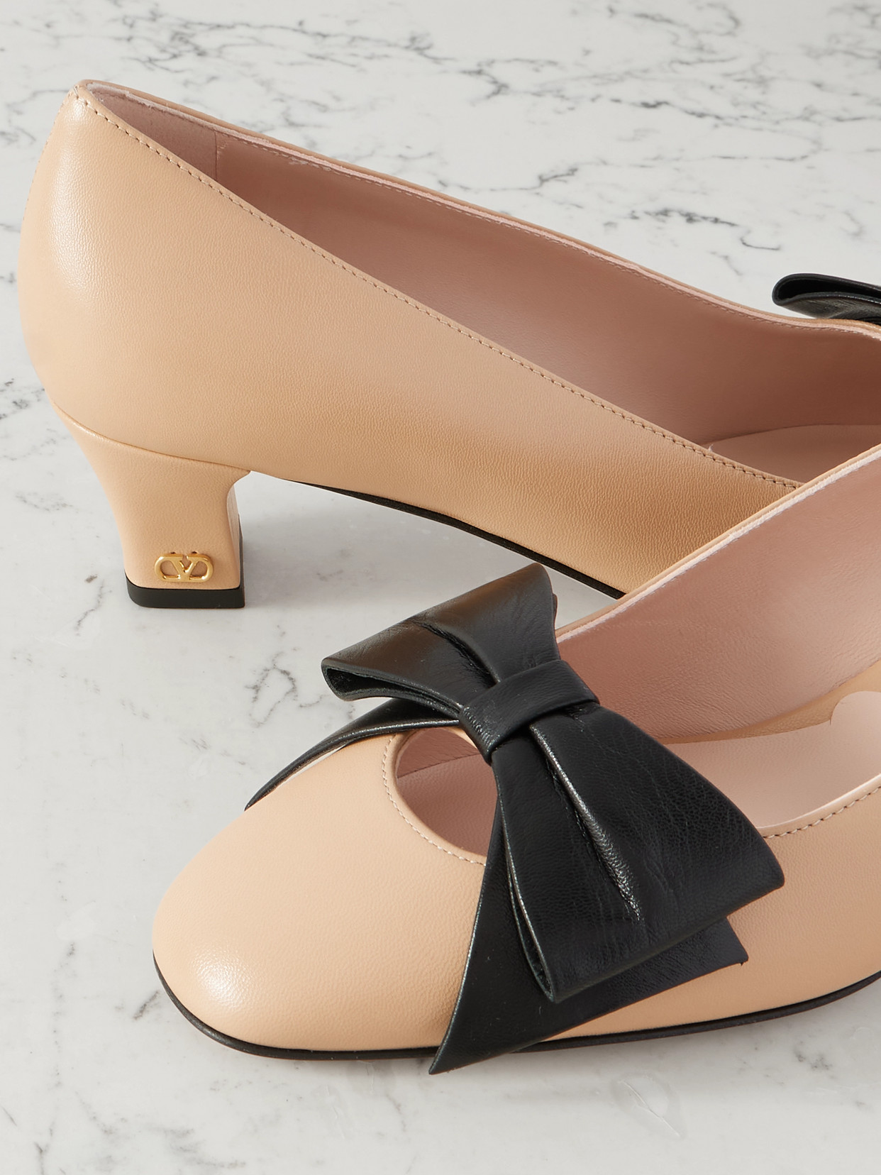 Valentino Bowow 45 Bow-embellished Leather Pumps In Multi